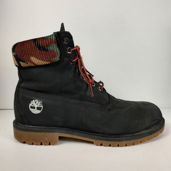 Timberland 6" Heritage warm lined Black/camo utility gorpcore boots mens 10 - Picture 1 of 10